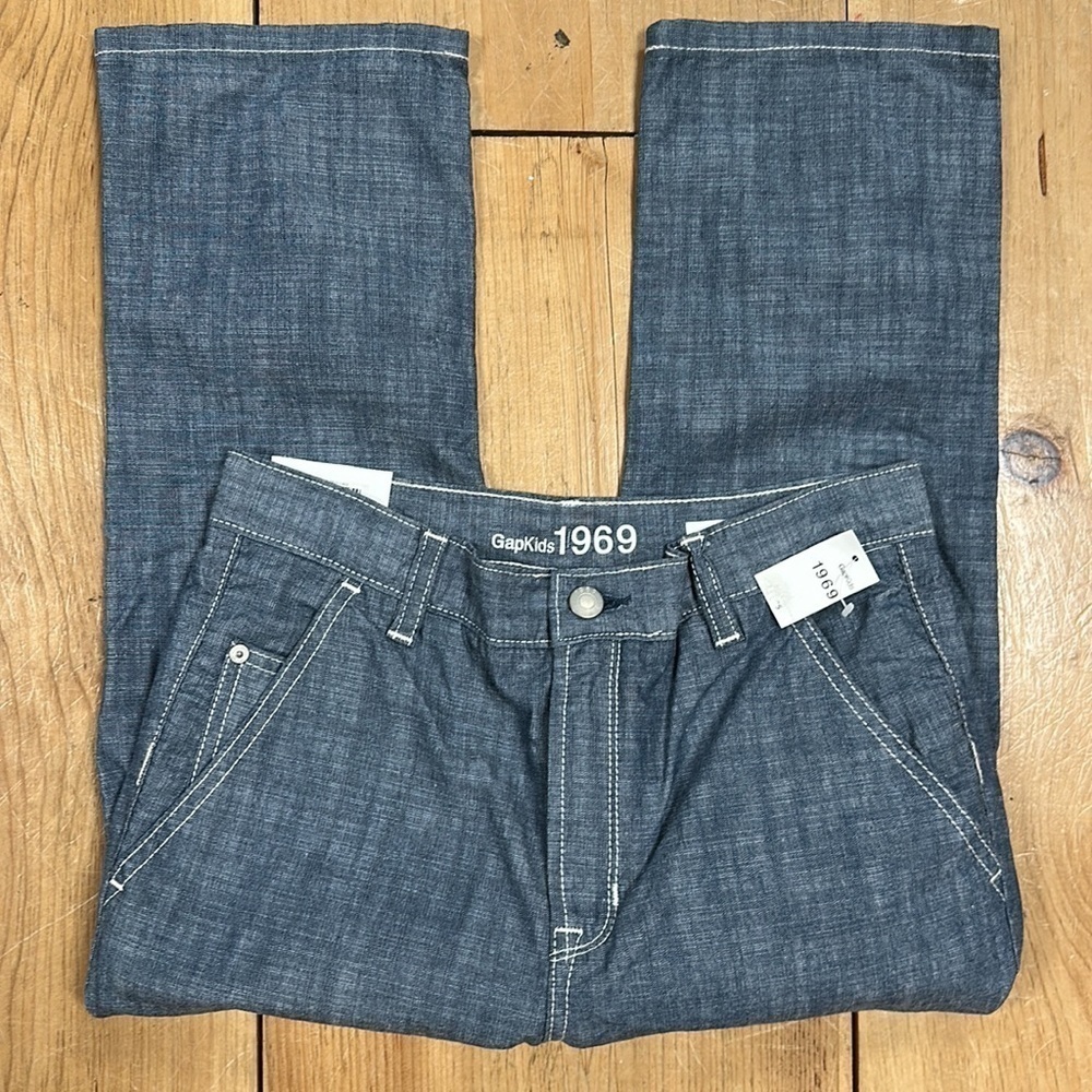 GapKids 1969 Slouch Cotton Pants, 14R, NWT, full through leg, sits below waist